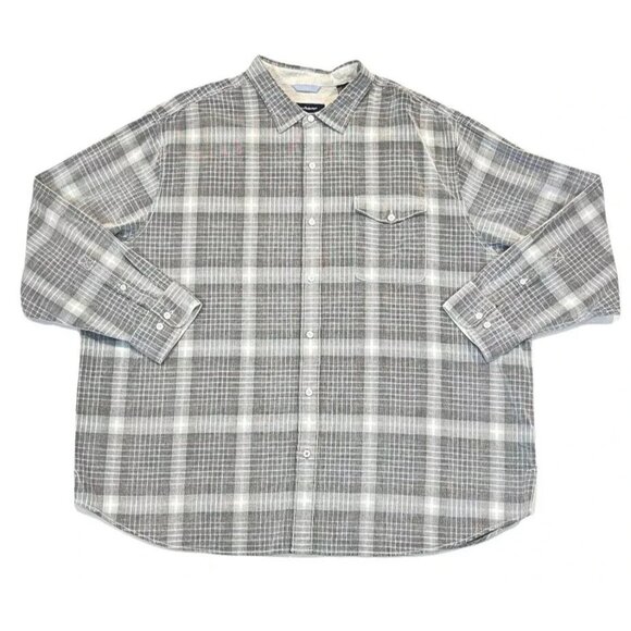Tommy Bahama 3XB Tilth Grey Paniolo Plaid Corduroy Shirt Western Sport Stripe - Picture 4 of 7